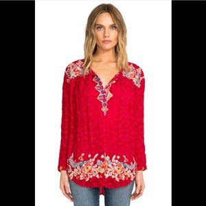 NWT! Johnny Was Gina Blouse | Red Embroidered | Size 1x